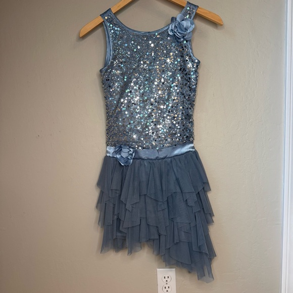 BISCOTTI Blue Sequin Tiered Special Occasion Dress Fancy Party Size 12 - Picture 16 of 16